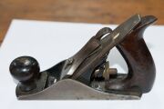 A rare Stanley No.1 hand plane, with rosewood handles, blade marked Stanley PAT, APL 19,92. (1892), 15cm long. - 4