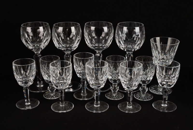 WATERFORD fourteen assorted Irish crystal glasses, ​​​​​​​the largest 19cm high