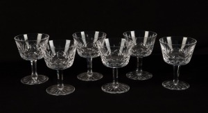 WATERFORD set of six Irish crystal glasses, ​​​​​​​10.5cm high