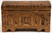 NAPOLEONIC prisoner of war straw work casket, early 19th century, ​​​​​​​12cm high, 19cm wide, 10cm deep - 2