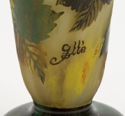 GALLE French cameo glass vase with bramble decoration, early 20th century, ​​​​​​​35cm high - 3