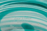 CENEDESE&nbsp;Murano glass vase with green swirling design and gold inclusions, signed "GINO CENEDESE, MURANO", ​​​​​​​13cm high, 21cm wide - 2