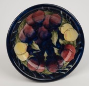 MOORCROFT&nbsp;"Wisteria" English pottery comport on&nbsp;blue ground, impressed "Moorcroft, Made in England" with blue underglaze signature, 11cm high, 20.5cm diameter - 2