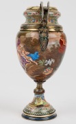 A fine Austro-Hungarian silver and enamel vase adorned with classical scenes, 19th century, 17cm high - 2