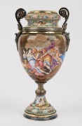 A fine Austro-Hungarian silver and enamel vase adorned with classical scenes, 19th century, 17cm high - 3