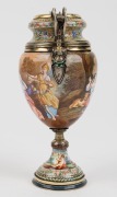 A fine Austro-Hungarian silver and enamel vase adorned with classical scenes, 19th century, 17cm high - 4