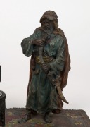 FRANZ BERGMAN (1861-1936) antique Austrian cold-painted bronze figural inkwell of a Bedouin warrior, circa 1900, 17cm high - 3