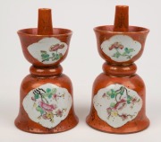 A pair of antique Chinese porcelain alter pieces, Qing Dynasty, 18th/19th century, 15cm high - 2