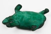 A Bohemian malachite glass turtle jewellery casket, circa 1920s, ​​​​​​​20cm long - 4