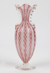 Murano latticino glass vase, mid 20th century, 22cm high