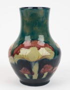 MOORCROFT&nbsp;"Claremont" pattern English pottery vase on celadon and blue ground, impressed "Moorcroft, Made In English", 17.5cm high - 3