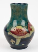 MOORCROFT&nbsp;"Claremont" pattern English pottery vase on celadon and blue ground, impressed "Moorcroft, Made In English", 17.5cm high - 4