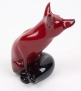 ROYAL DOULTON "Flambe" English porcelain fox statue, stamped "Royal Doulton, Flambe, Made In England", ​​​​​​​11cm high,   - 2