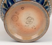 DOULTON LAMBETH antique English pottery vase with sgraffito decoration of sheep in landscape, by HANNAH BARLOW, circa 1879, impressed factory mark with artist monogram&nbsp;to base, 18.5cm high - 4