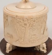 An antique Indian carved ivory casket on timber base, 19th century, ​​​​​​​16cm high, 15cm wide - 4