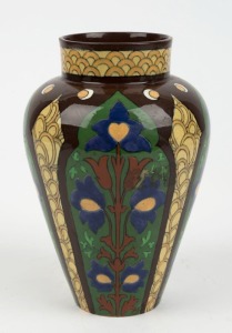 INTARSIO English Arts & Crafts pottery vase, 19th/20th century, stamped "The Foley, Intarsio, England", 18.5cm high
