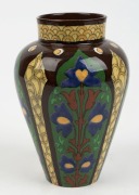 INTARSIO English Arts & Crafts pottery vase, 19th/20th century, stamped "The Foley, Intarsio, England", 18.5cm high - 2