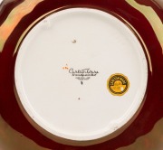 CARLTON WARE "Aladdin" Rouge Royal English porcelain plate, black factory mark and original label to base, 23cm wide - 2