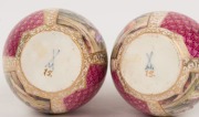 MEISSEN pair of antique German porcelain lidded vinegar bottles, 18th/19th century, cross swords mark to bases, 14cm high - 3