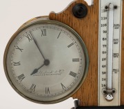 An antique English weather station desk compendium featuring timepiece, aneroid barometer and thermometer by Kilpatrick & Co. of London & Melbourne, 19th century, 21cm high, 24cm wide - 2