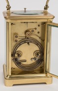 An antique French Corniche cased carriage clock, with 8 day time and strike movement with push button repeat, Roman numerals and original platform escapement, 19th century, 18cm high - 2