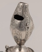 An impressive Georgian sterling silver baby rattle with whistle end, by Peter Ann & William BATEMAN of London, circa 1802, ​​​​​​​20cm long - 3