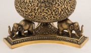 An impressive antique Indian Kutch silver lidded bowl with elephant adornments and original gilt finish, possibly the work of Oomersi Mawji & Sons., 19th century, 17cm high, 755 grams - 2