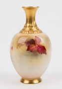 ROYAL WORCESTER English porcelain vase with hand-painted brambles and blossoms, signed "K. Blake", factory mark to base, 11cm high - 2