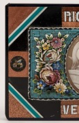 GRAND TOUR antique Italian micro mosaic and hard stone panel adorned with classical cameo shell portraits, emblazoned "RICORDO VENEZIA", 19th century, ​​​​​​​8 x 12cm - 2