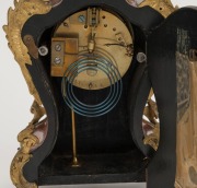 An antique French table clock in turtle shell case with ormolu mounts, 8 day time and strike spring driven movement, 19th century, ​​​​​​​31cm high - 3