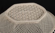 BELLEEK antique Irish woven porcelain basket, 19th century, impressed mark to base, ​​​​​​​7cm high, 26.5cm wide - 3