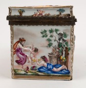 CAPODIMONTE antique Italian porcelain casket with gilt metal mounts, 19th century, 14cm high, 28cm wide, 13cm deep - 6