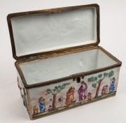 CAPODIMONTE antique Italian porcelain casket with gilt metal mounts, 19th century, 14cm high, 28cm wide, 13cm deep - 7