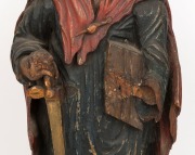 ST. PAUL antique Italian carved wood statue with polychrome finish, 18th/19th century, ​​​​​​​68cm high - 3