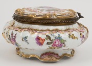 A superb Berlin Porcelain lidded jewellery casket with ormolu mounts, 19th century, blue cross swords mark to base, 11cm high, 25cm wide, 18cm deep - 4