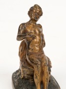 An antique Austrian cold-painted bronze statue of a seated figure, most likely the work of Franz Bergman, circa 1900, 8cm high - 3