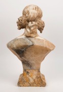 An antique carved marble and alabaster bust of a lady, late 19th century, ​​​​​​​52cm high - 5