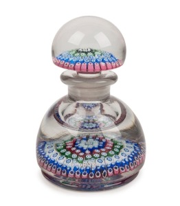BACCARAT antique French millefiori glass perfume bottle, date 1848, 15cm high