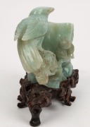 An antique Chinese carved jade brush washer, on carved wooden stand, Qing Dynasty, 19th century, ​​​​​​​14.5cm high, 16cm wide - 2