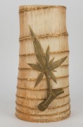 ROYAL WORCESTER impressive antique English porcelain vase in the Japanese style with bamboo form, circa 1886, green factory mark to base, 38cm high,&nbsp; - 2