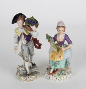 Two antique German porcelain statues, 19th century, 15cm and 12.5cm high