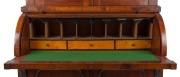 An antique Australian cedar and red pine cylinder roll top secretaire bookcase, 19th century, 230cm high, 119cm wide, 62cm deep - 2