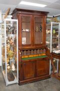 An antique Australian cedar and red pine cylinder roll top secretaire bookcase, 19th century, 230cm high, 119cm wide, 62cm deep - 3