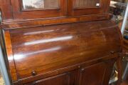 An antique Australian cedar and red pine cylinder roll top secretaire bookcase, 19th century, 230cm high, 119cm wide, 62cm deep - 11