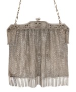 An antique Continental silver mesh purse, circa 1900, stamped "800", 18cm wide, 264 grams