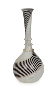 DINO MARTENS Murano Fasce Bianco Nero vase for AURELIANO TOSO, circa 1954, bearing remains of original paper label, 40.5cm high