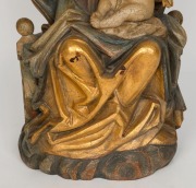 An antique Continental statue of the Virgin Mother and Child, carved wood with polychrome finish, 19th/20th century, ​​​​​​​52cm high - 3