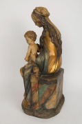 An antique Continental statue of the Virgin Mother and Child, carved wood with polychrome finish, 19th/20th century, ​​​​​​​52cm high - 6