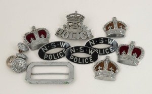 NEW SOUTH WALES POLICE assorted badges, buttons and buckle (13 items)