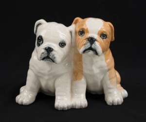 ROYAL DOULTON "The Bulldog Pups" special edition statue limited to 1,000 pieces, black factory mark to base, ​​​​​​​8cm high, 12cm wide